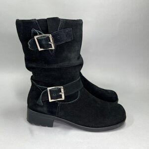 Martino Boots Women's‎ Size 9 Black Suede Calf High Buckle Boots